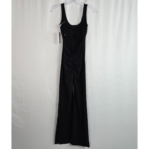 Vertvie Sleeveless Flare Jumsuit Women's XS Black Backless Bodycon Seamless NWT - Picture 3 of 16